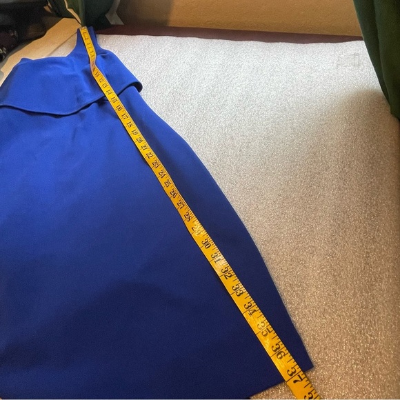 Belle Badgley Mischka Chelsea Mini Ruffled Cocktail Dress In Cobalt Blue Size 6 - Picture 8 of 8
